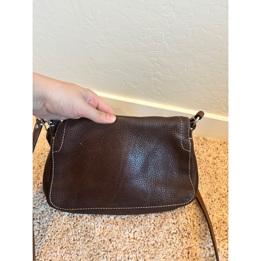 Coach Legacy Crossbody Brown Pebbled Leather Turnlock Flap Bag 10888 Vintage Y2K - Picture 7 of 8